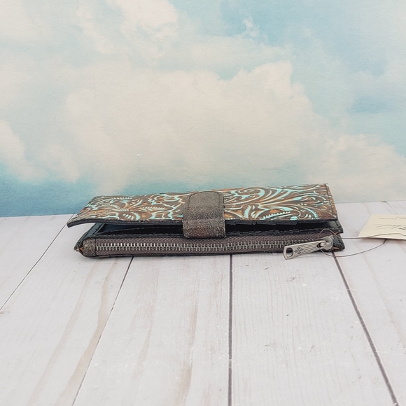 Patricia Nash Nazari Bifold Wallet Turquoise - Picture 3 of 8